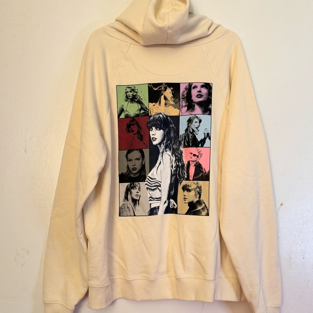 Taylor Swift The Eras Tour Beige Hoodie Unisex Size L Adult Oversized pullover